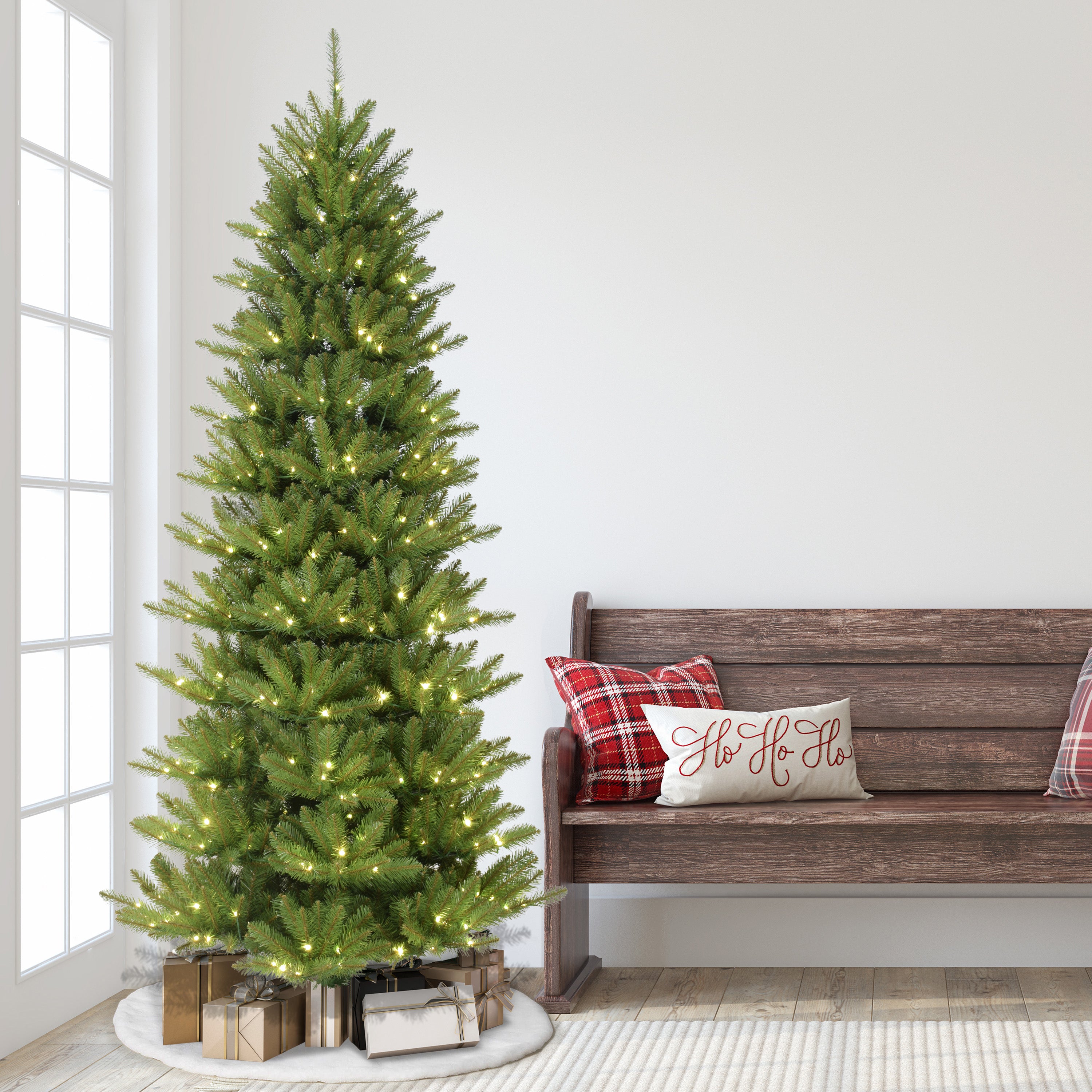 7.5ft Pre-Lit ft Slim Fraser Fir Christmas Tree
